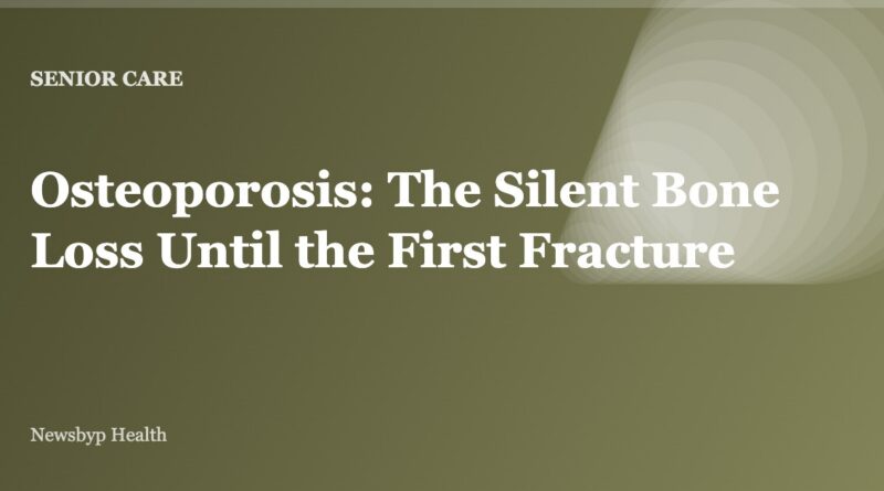 Osteoporosis: The Silent Bone Loss Until the First Fracture